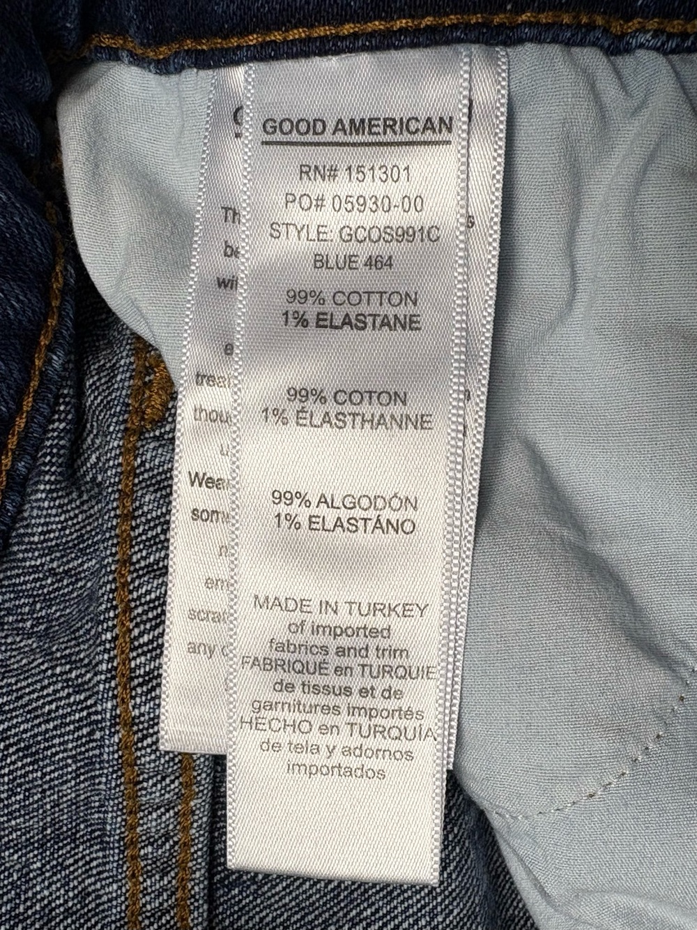 Good American The Cut-Off High Waisted Denim Jean Shorts Blue Size 6 / 28 - Picture 7 of 8